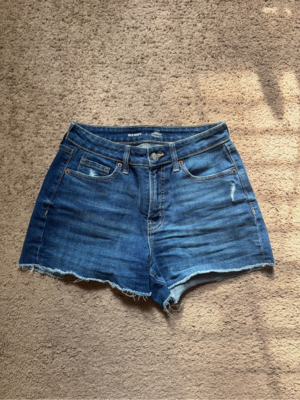 Old Navy Dark Blue Frayed Hem Denim Shorts